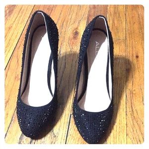 Black jeweled Aldo pumps